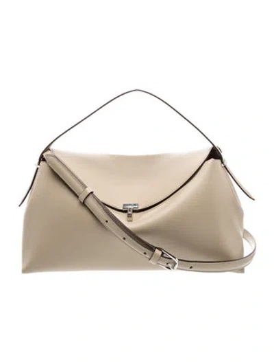 Pre-owned Totême Leather Tote In Neutrals