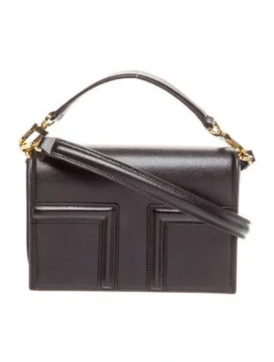 Pre-owned Totême Leather Toteme T-flap Mini In Black