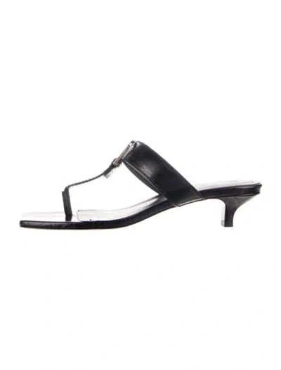 Pre-owned Totême Leather T-strap Sandals In Black