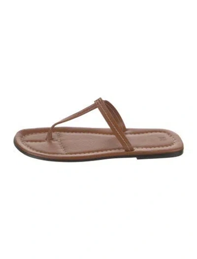Pre-owned Totême Leather T-strap Sandals In Brown