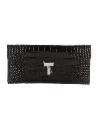 Pre-owned Totême Leather Wallet In Black