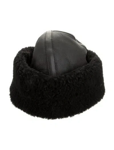 Pre-owned Totême Leather Winter Hat In Black