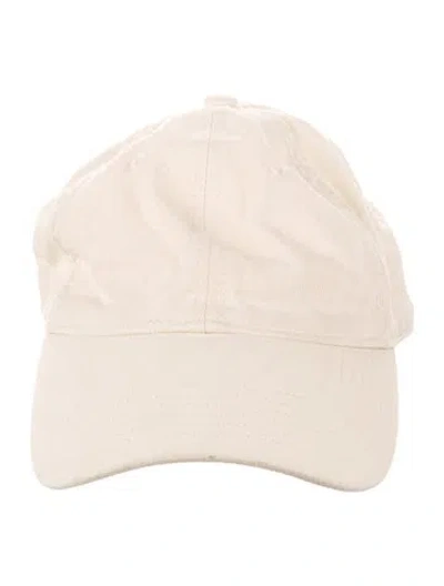 Pre-owned Totême Leather-trim Embroidered Cap In Neutrals