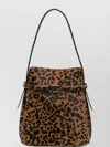 Totême Leopard Print Bucket Bag With Top Handle