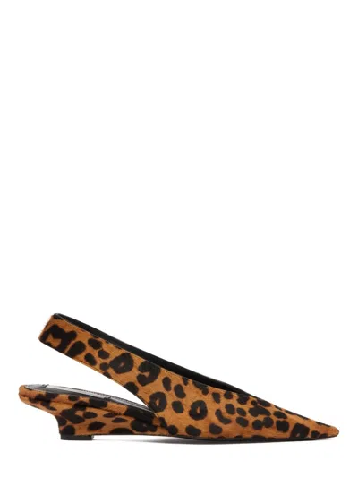 Totême Leopard Print Wedge Calf Leather Pumps In Animal Print