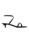 Totême Leather Crossover Heeled Sandals 35 In Black