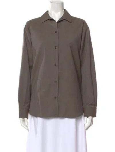 Pre-owned Totême Light Wool Shirt Wool Button-up Top In Gray