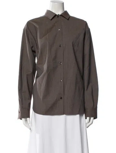 Pre-owned Totême Light Wool Shirt Wool Button-up Top In Gray