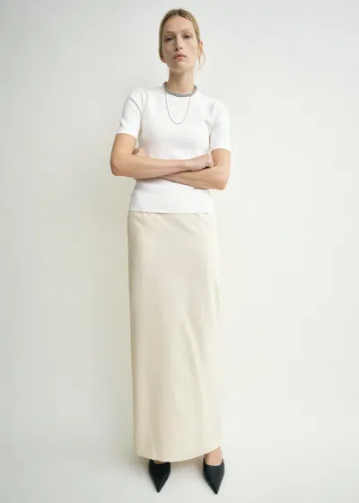 Totême Light Wool Skirt Ecru In White