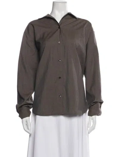 Pre-owned Totême Light Wool Wool Button-up Top In Gray