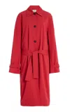 Totême Lightweight Organic Cotton Trench Coat In Red