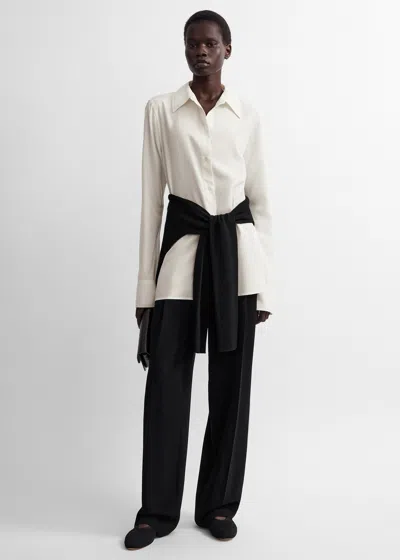 Totême Lightweight Wool Shirt Ecru In White