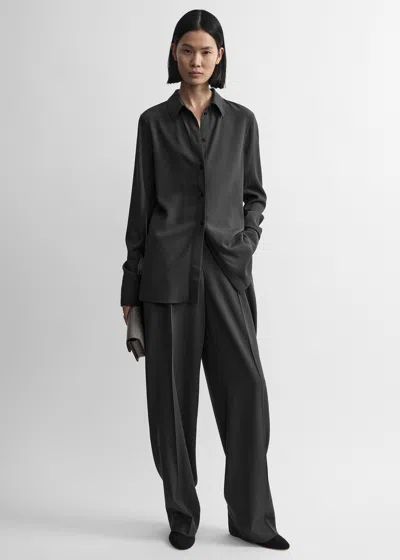 Totême Lightweight Wool Shirt Washed Black