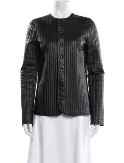 Pre-owned Totême Linear-quilted Nylon Jacket W/ Tags In Black