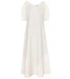 Totême Linen And Cotton-blend Midi Dress In White