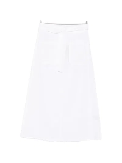 Totême Toteme Linen And Cotton Blend Skirt In White