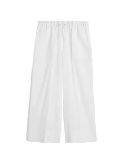 Totême Toteme Linen And Cotton Blend Trousers In White