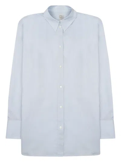 Totême Toteme Linen Blend Button-up Shirt In Azure