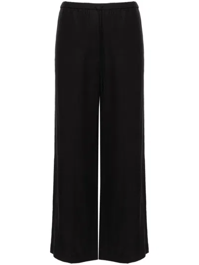 Totême Toteme Linen Blend Trousers In Black