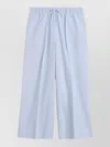 Totême Womens Sky Logo-embroidered Wide-leg Cotton And Linen Trousers In Blue