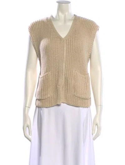 Pre-owned Totême Linen Cotton Vest Linen Sweater In Neutral