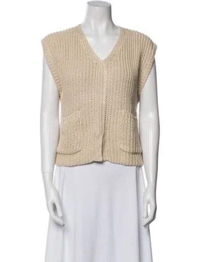 Pre-owned Totême Linen Patterned Vest In Neutral