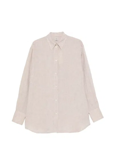 Totême Linen Shirt In Neutral