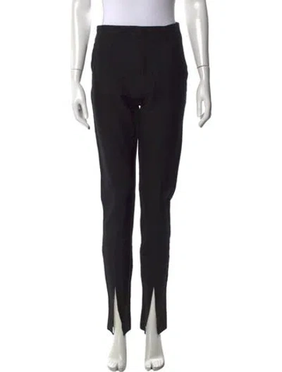 Pre-owned Totême Linen Straight Leg Pants In Black