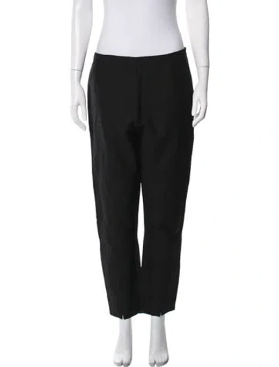 Pre-owned Totême Linen Straight Leg Pants In Black