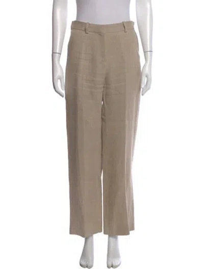 Pre-owned Totême Linen Straight Leg Pants In Neutral