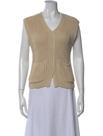 Pre-owned Totême Linen Tweed Pattern Sweater In Neutral