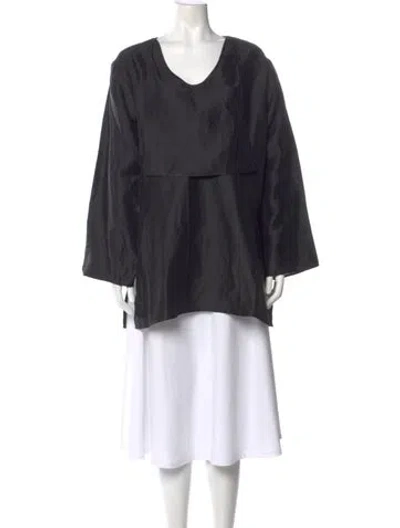 Pre-owned Totême Linen V-neck Top In Black