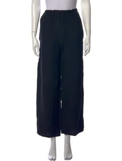 Pre-owned Totême Linen Wide Leg Pants In Blue
