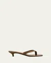 Totême Lizard-embossed Leather Flip Flop Sandals In Green