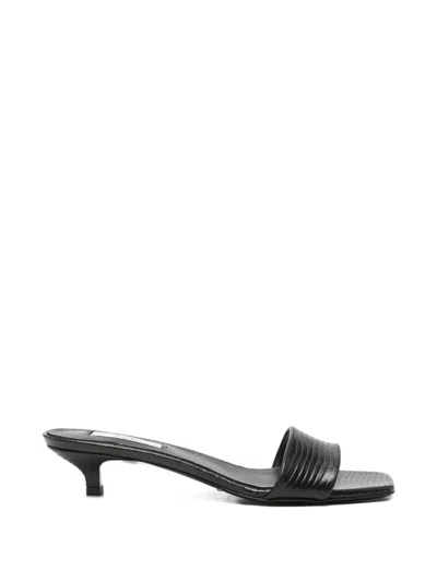 Totême Lizard-embossed Bandeau Sandals In Black