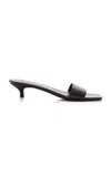 Totême Toteme Slim Kitten Heel Lizard Embossed Slide Sandal In Brown