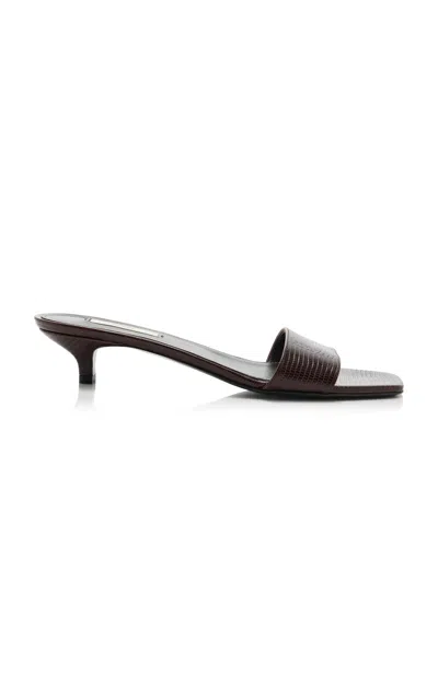 Totême Slim Lizard Embossed Bandeau Mule In Brown