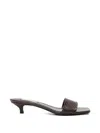 Totême Toteme Slim Kitten Heel Lizard Embossed Slide Sandal In Brown