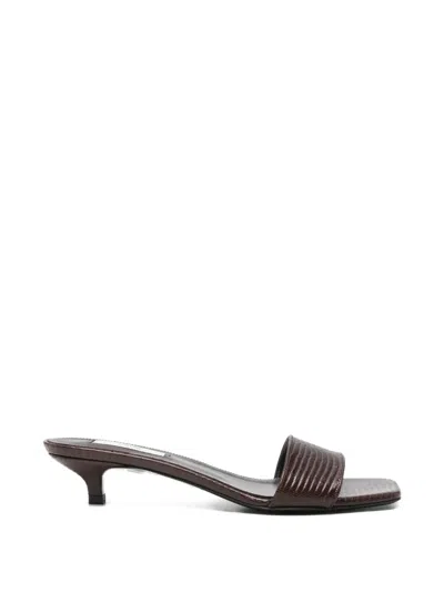 Totême Slim Lizard Embossed Bandeau Mule In Brown