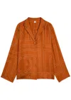 Totême Toteme Logo-embroidered Silk-satin Shirt