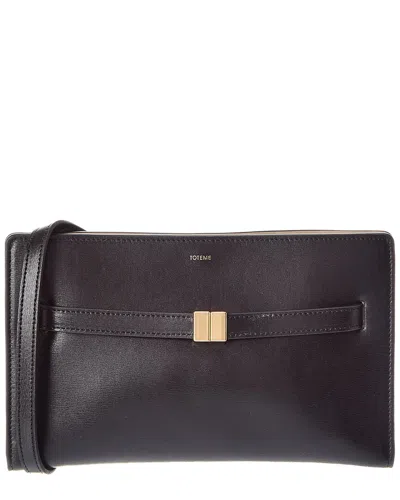 Totême Toteme Logo Leather Shoulder Bag In Black