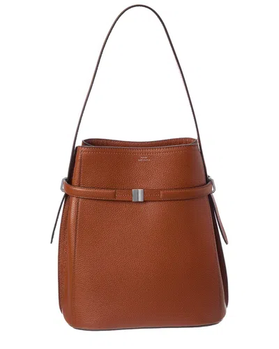 Totême Toteme Logo Leather Tote In Brown