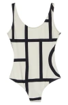 Totême One-piece Swimsuit With Monogram Print In White