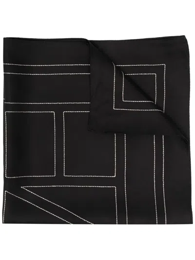 Totême Logo-print Scarf In Black