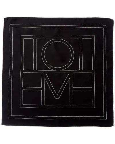 Totême Toteme Logo Print Silk Scaf