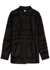 Totême Toteme Logo Semi-sheer Cotton-blend Pyjama Shirt