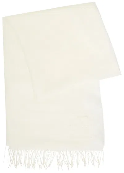 Totême Toteme Logo-embroidered Frayed Linen Sarong In White
