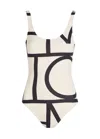 Totême One-piece Swimsuit With Monogram Print In White