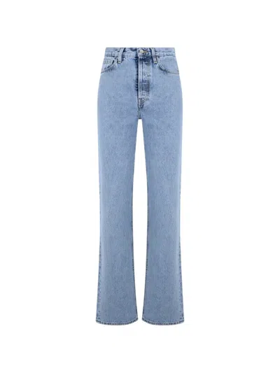 Totême Logo-patch Straight-leg Jeans In Blue
