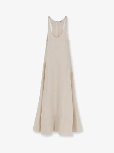 Totême Long Cotton Dress In Sand